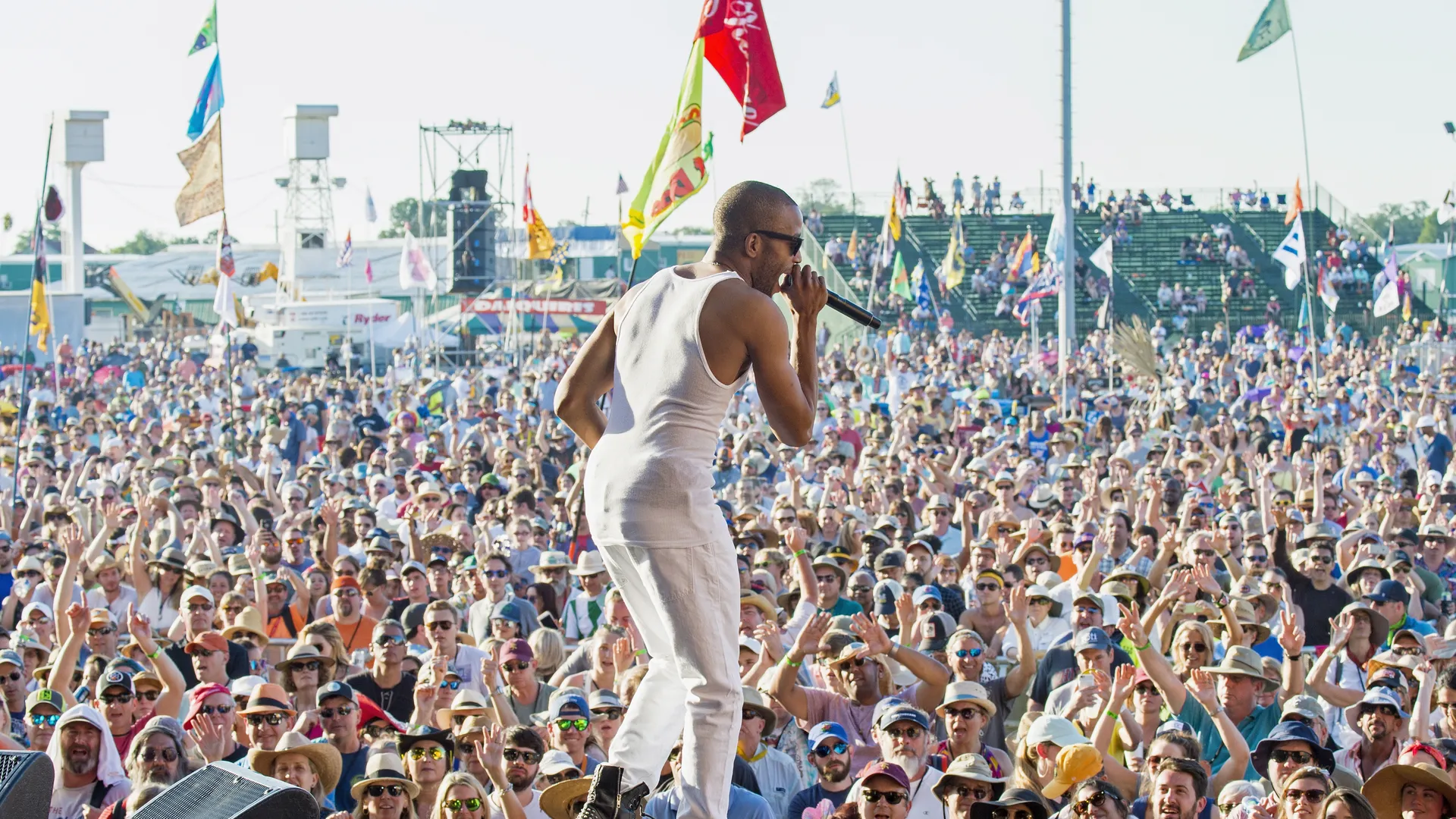 Trombone Shorty performing at 2024 Jazz Fest in New Orleans