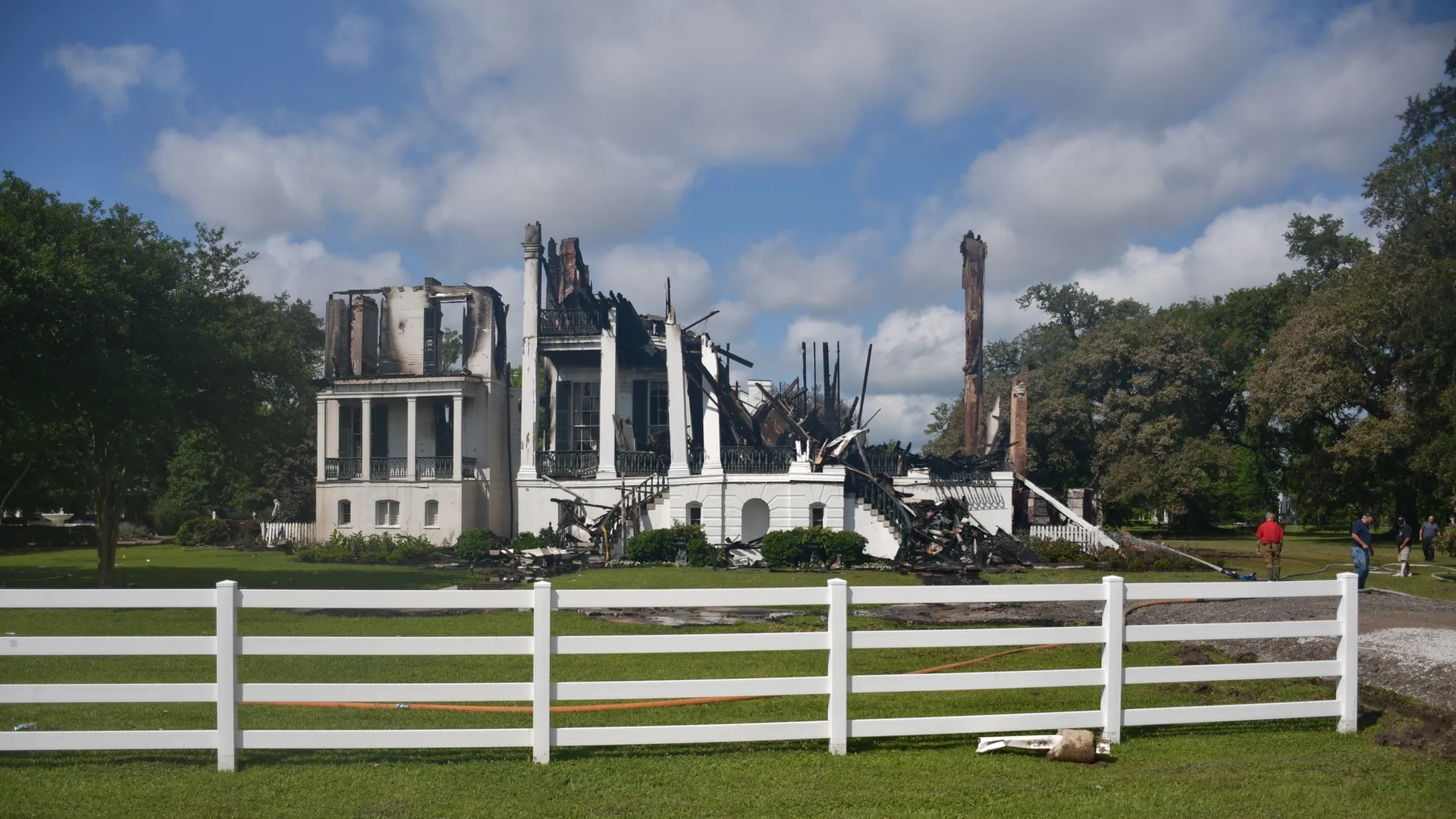 The remains of the Nottoway Plantation after the 2025 fire.