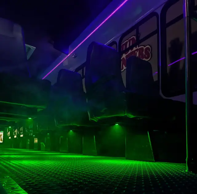 Cajun Encounters ghost bus interior — haunted New Orleans night tour