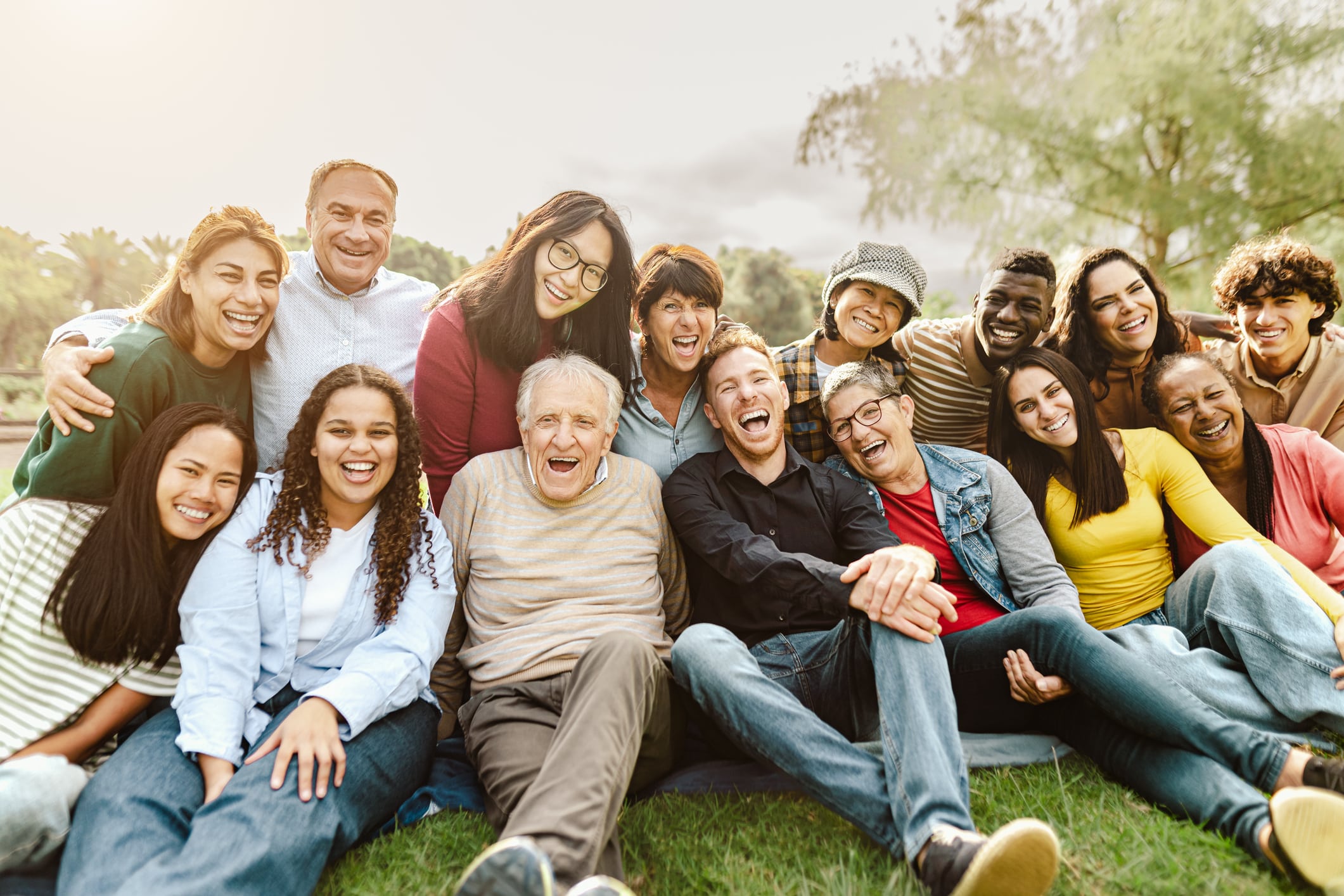 group of diverse people posing for a photo during New Orleans day trips
